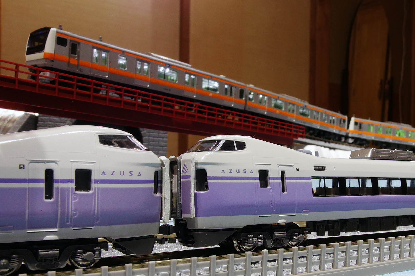 最前線の KATO E351系 スーパーあずさ 振り子式 基本+増結 鉄道模型 